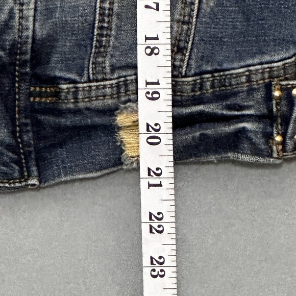 Vintage Gold Mine Women Jacket L Denim Vest Eagle Embroidered Stud Western Biker - Picture 15 of 16